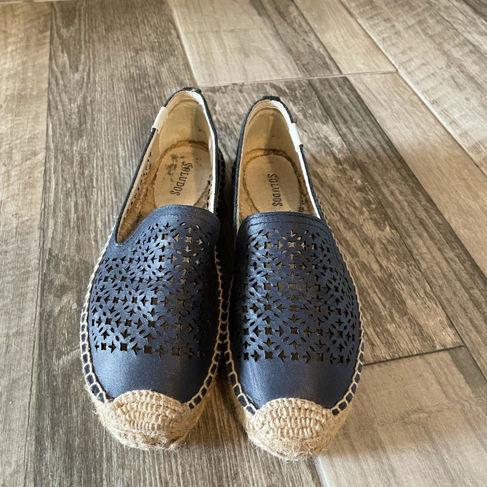 Soludos Platform Navy Leather - image 1